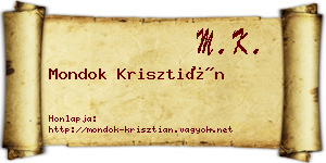 Mondok Krisztián névjegykártya